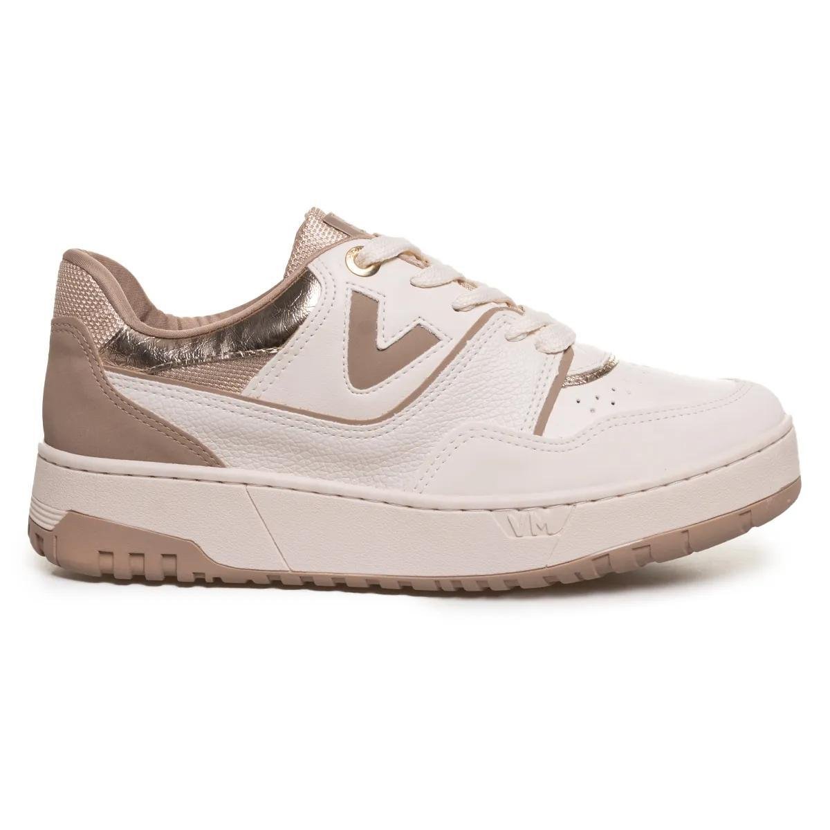 Tênis Via Marte Casual Feminino - Branco e Bege Branco/Bege 2