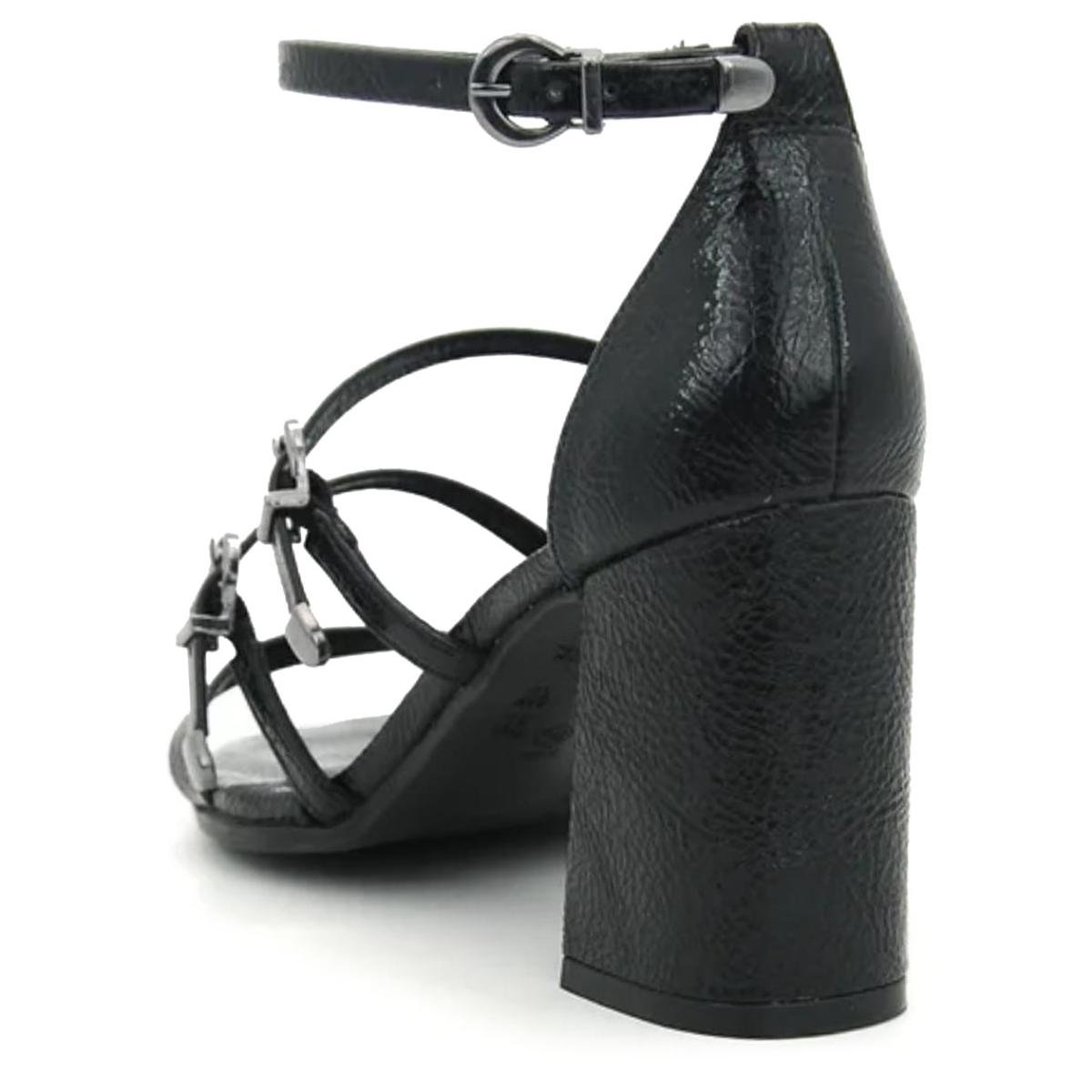 Sandália Ramarim Salto Bloco Médio Fivelas Feminina - Preto Preto 4