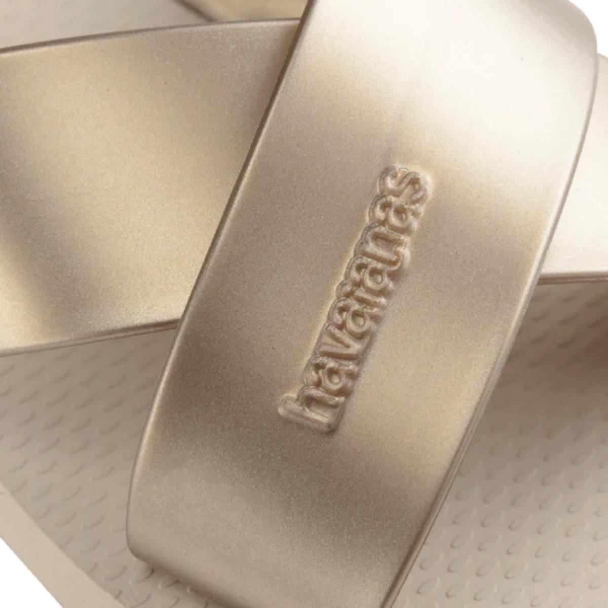 Rasteira Havaianas Aqua Metálica Feminina - Bege Bege 5