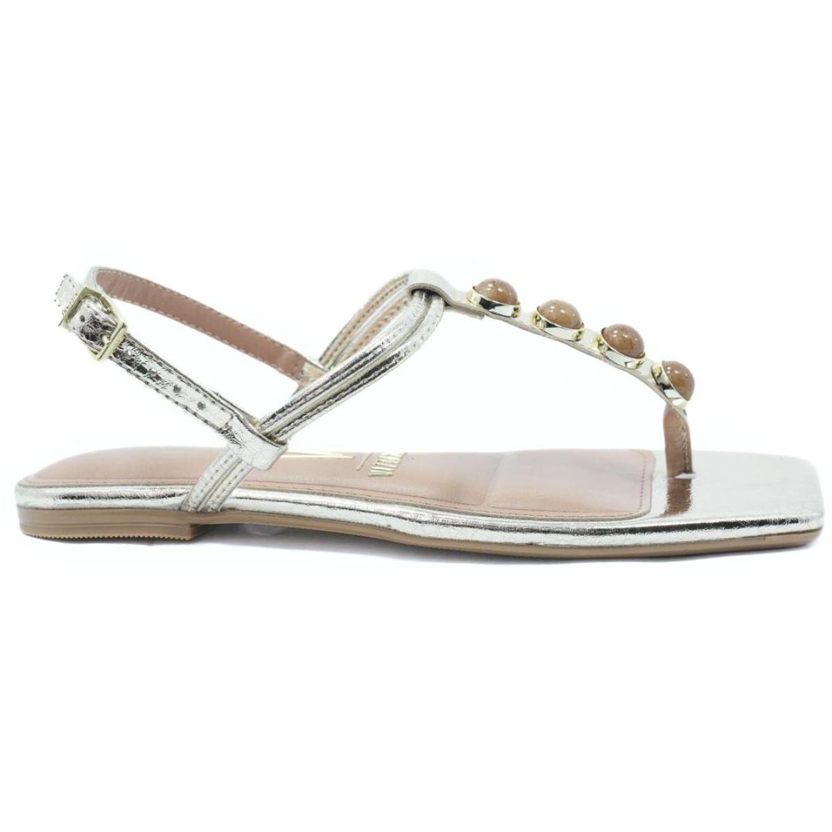 Rasteira Vizzano Pedraria Feminina - Dourado Dourado 2