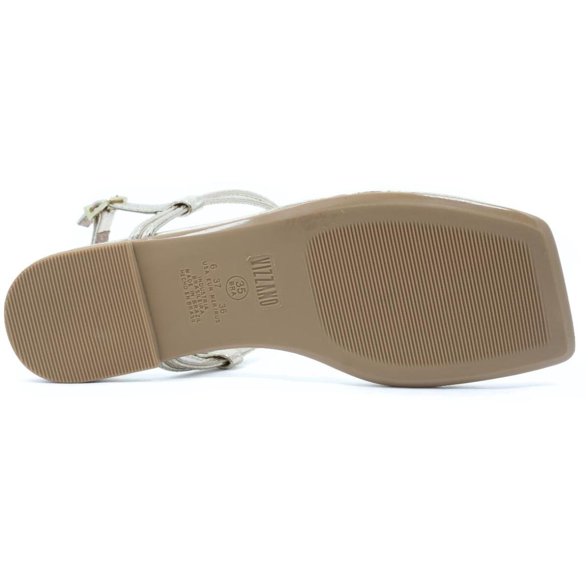 Rasteira Vizzano Pedraria Feminina - Dourado Dourado 5