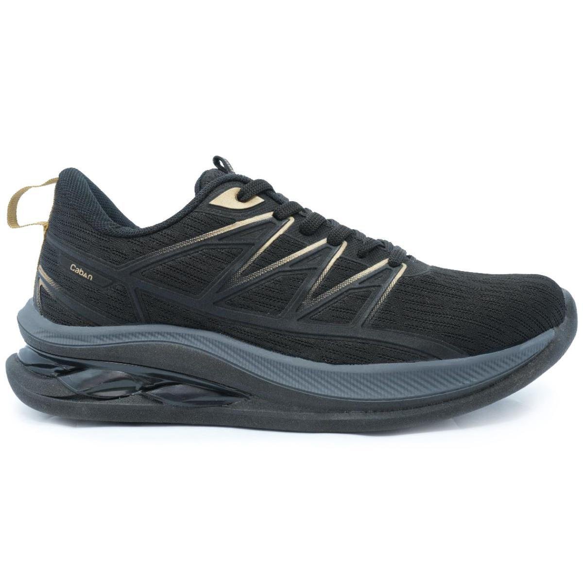 Tênis Caban Flow Gel Masculino - Preto e Dourado Preto/Dourado 2