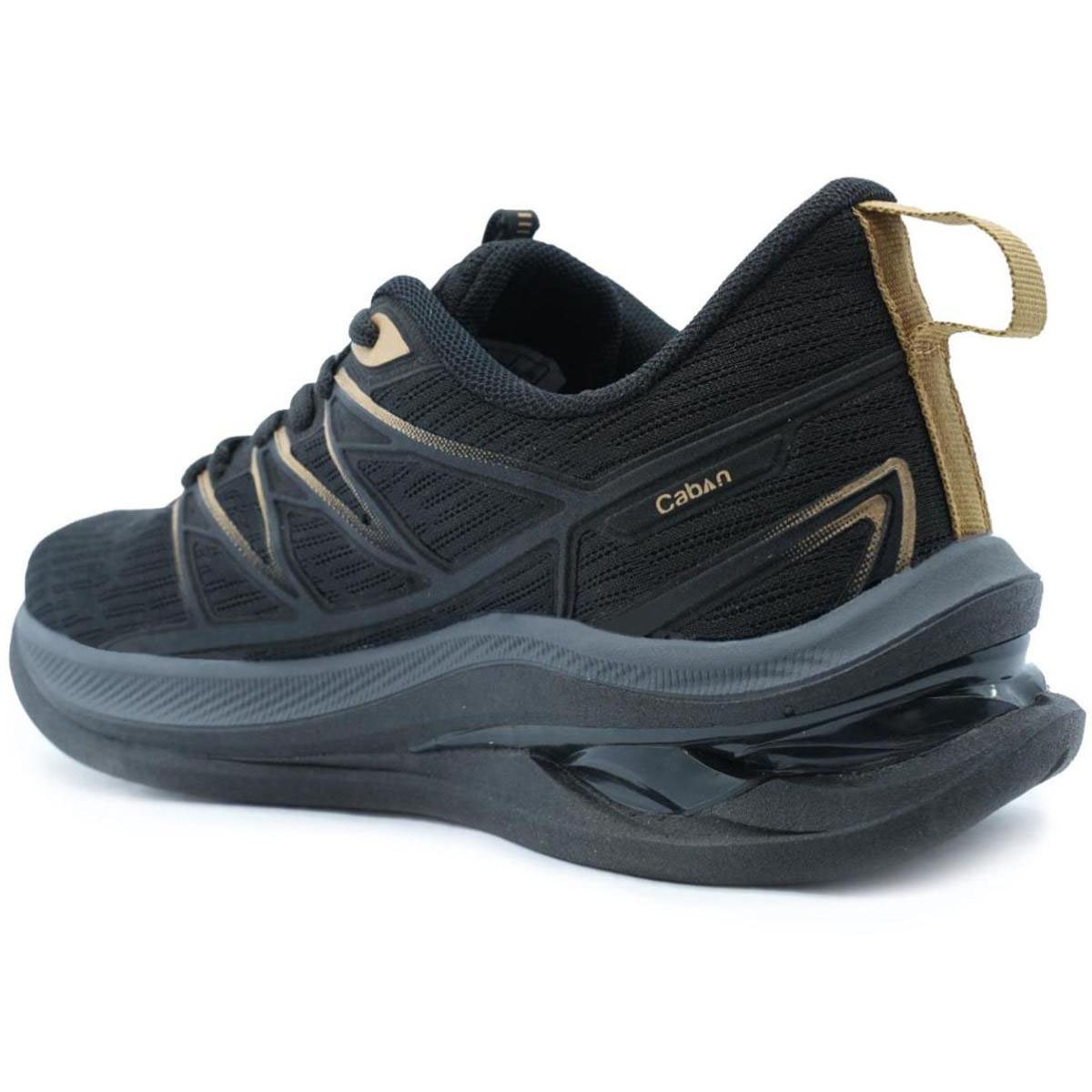 Tênis Caban Flow Gel Masculino - Preto e Dourado Preto/Dourado 4