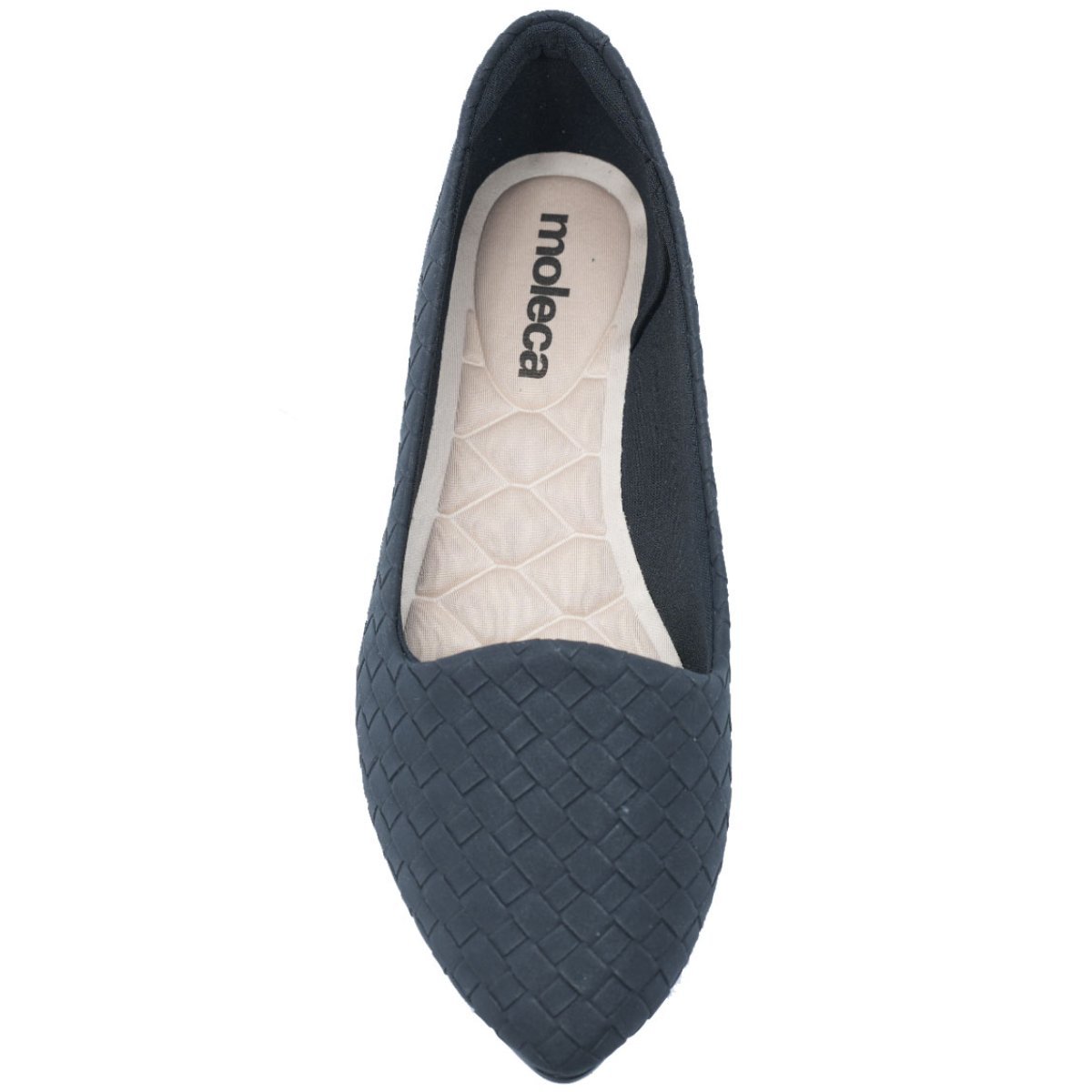 Sapatilha Moleca Slipper Tressê Bico Fino - Preto Preto 3