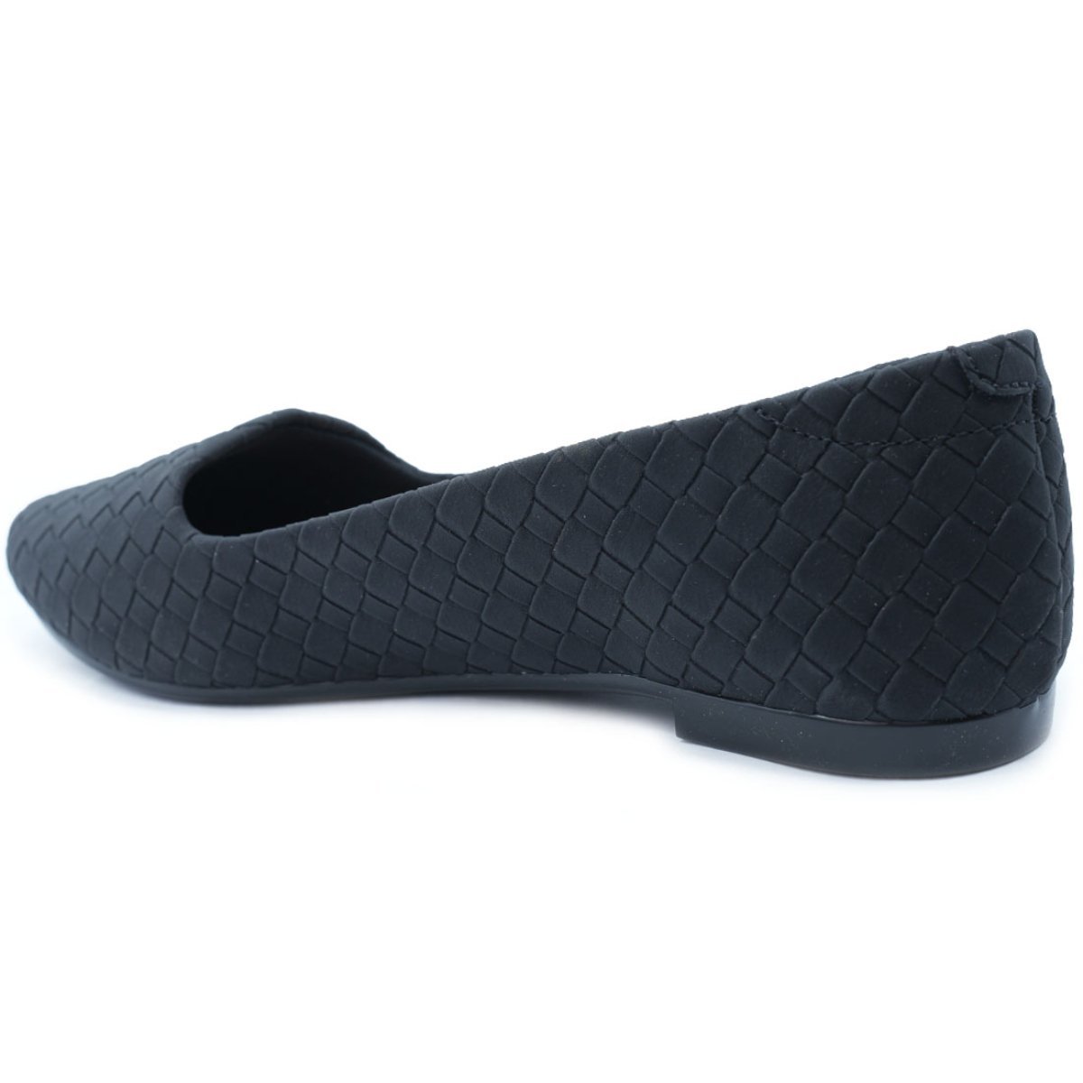 Sapatilha Moleca Slipper Tressê Bico Fino - Preto Preto 4