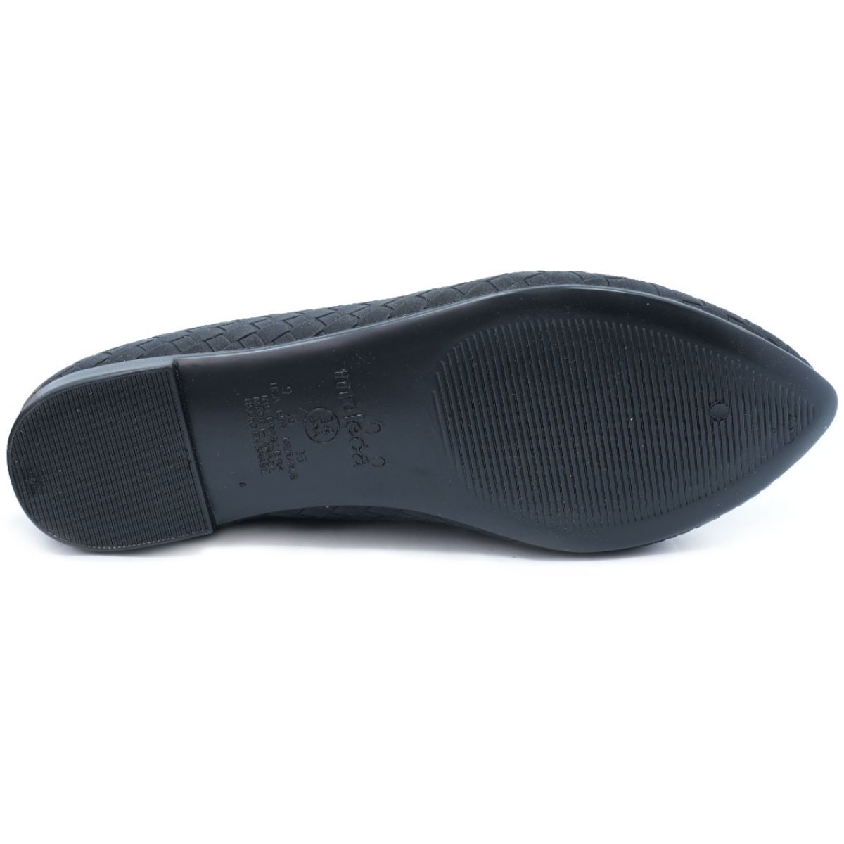 Sapatilha Moleca Slipper Tressê Bico Fino - Preto Preto 5