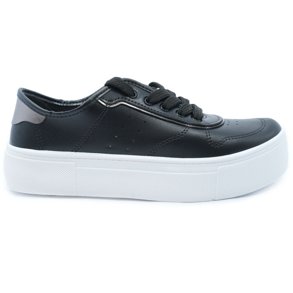 Tênis Moleca Neo Metalizado Feminino - Preto Preto 2