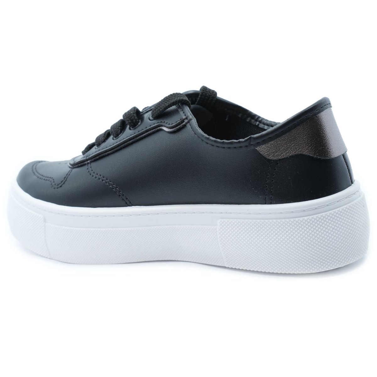 Tênis Moleca Neo Metalizado Feminino - Preto Preto 4