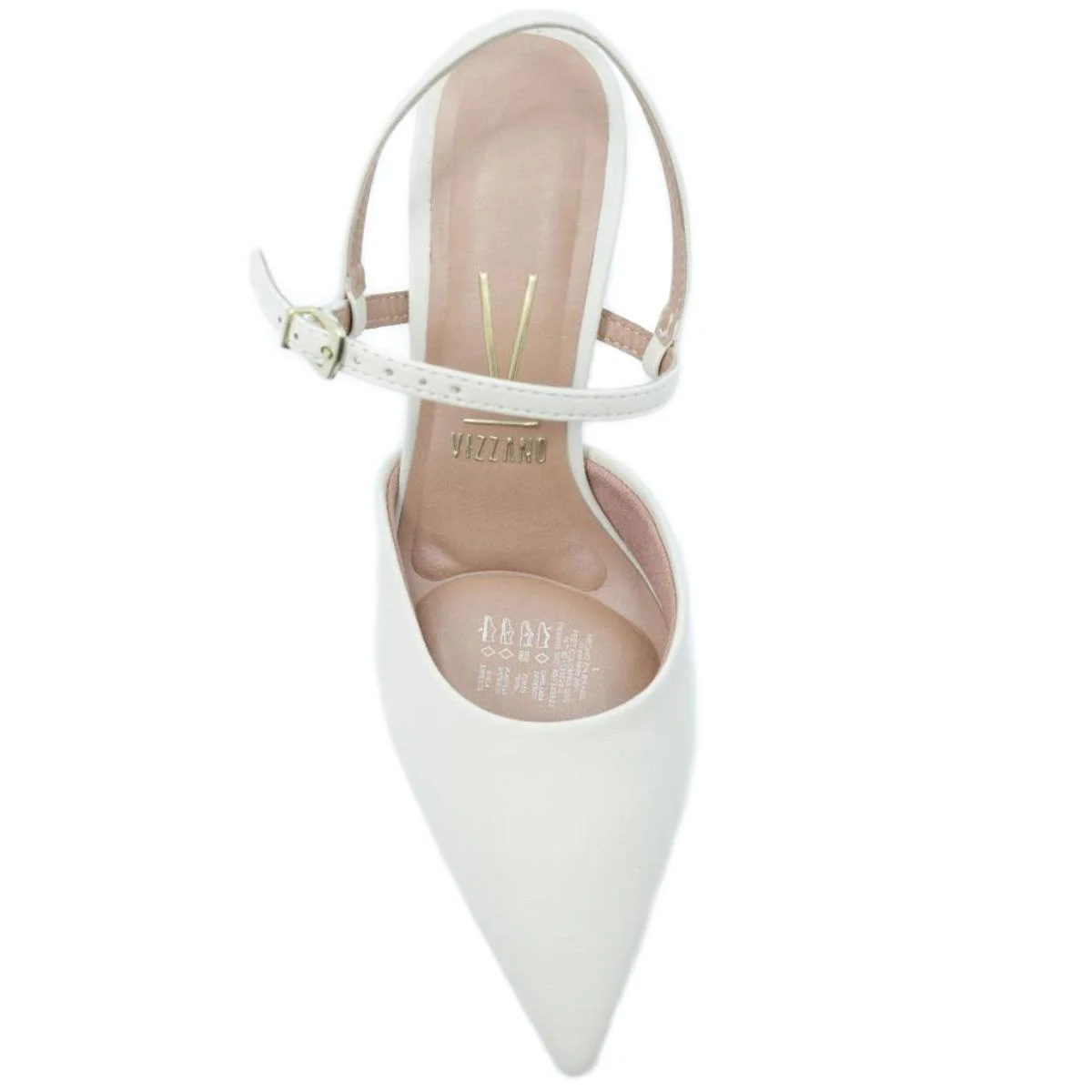Scarpin Vizzano Traseiro Aberto Salto Médio - Creme Creme 3