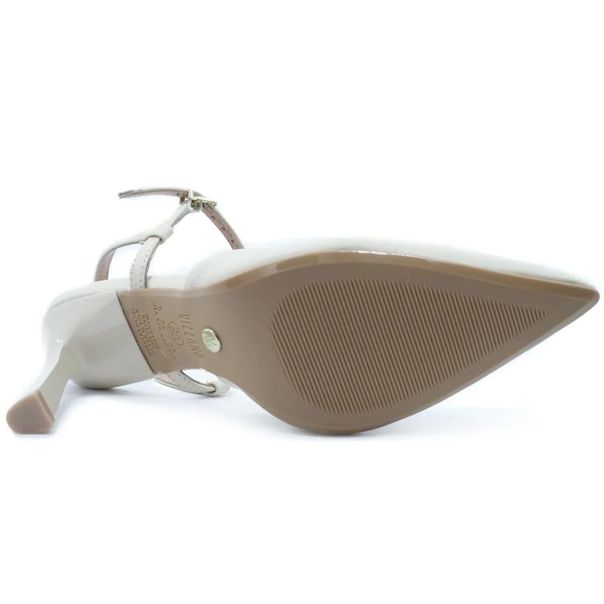 Scarpin Vizzano Traseiro Aberto Salto Médio - Creme Creme 5