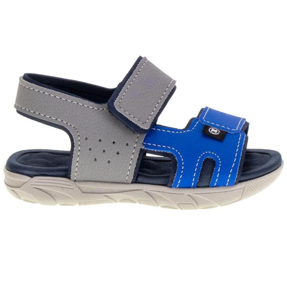 Sandália Papete Infantil Molekinho Menino - Cinza e Azul Cinza/Azul 2