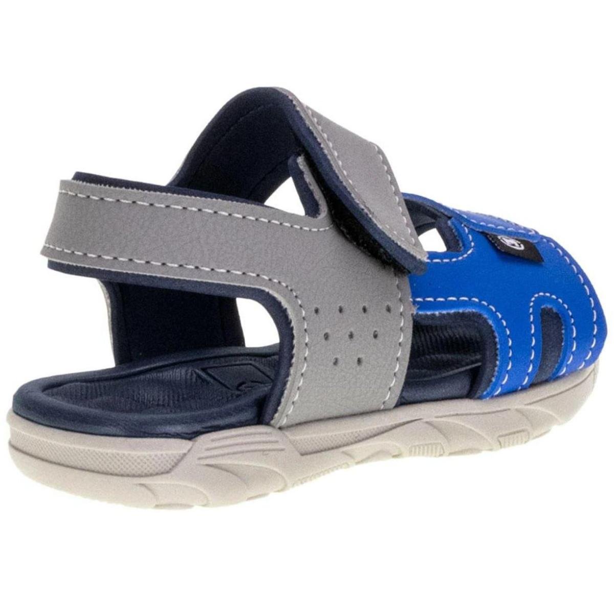 Sandália Papete Infantil Molekinho Menino - Cinza e Azul Cinza/Azul 4