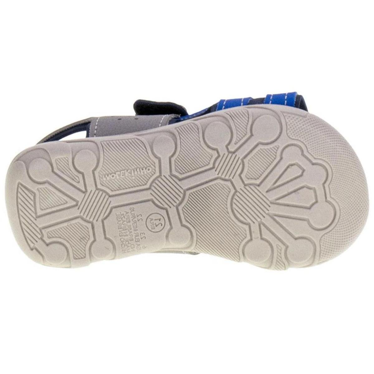 Sandália Papete Infantil Molekinho Menino - Cinza e Azul Cinza/Azul 5