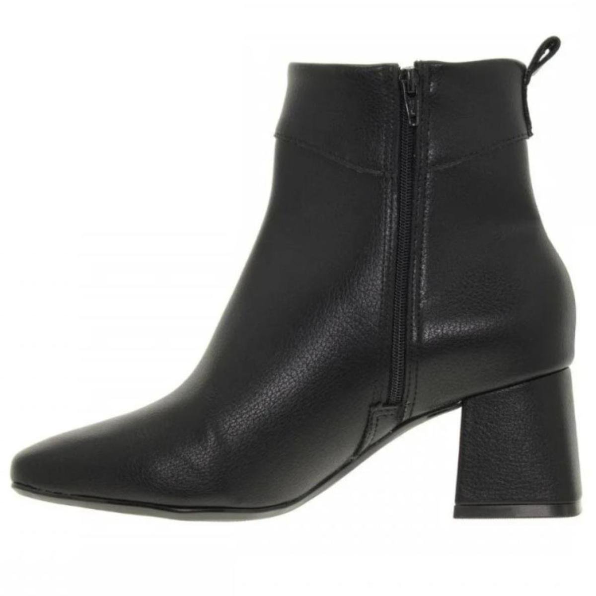 Bota Vizzano Detalhe Strass Cano Baixo Feminina - Preto Preto 4