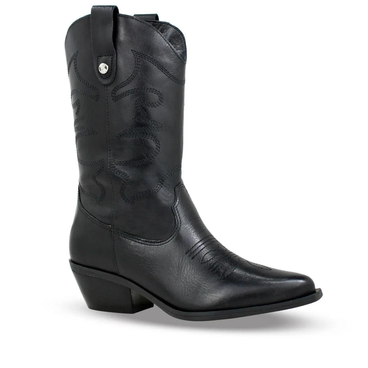 Bota Couro Bottero Western XXIII Feminina - Preto Preto 2