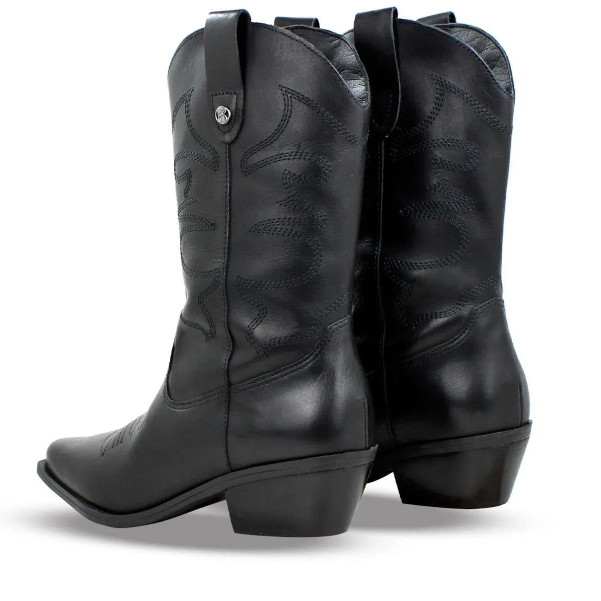 Bota Couro Bottero Western XXIII Feminina - Preto Preto 3