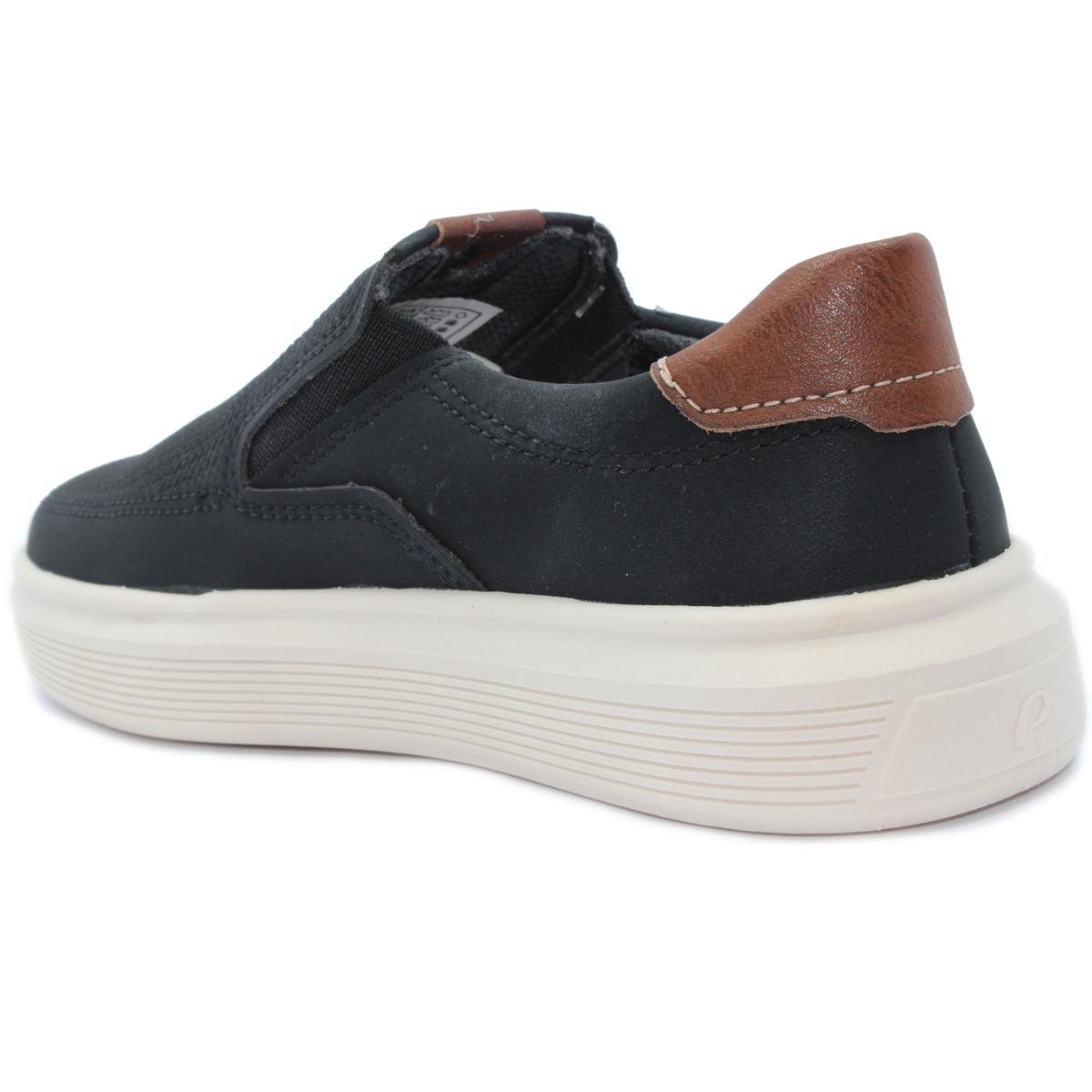 Mocassim Infantil Couro Pegada 372106 Menino - Preto Preto 4