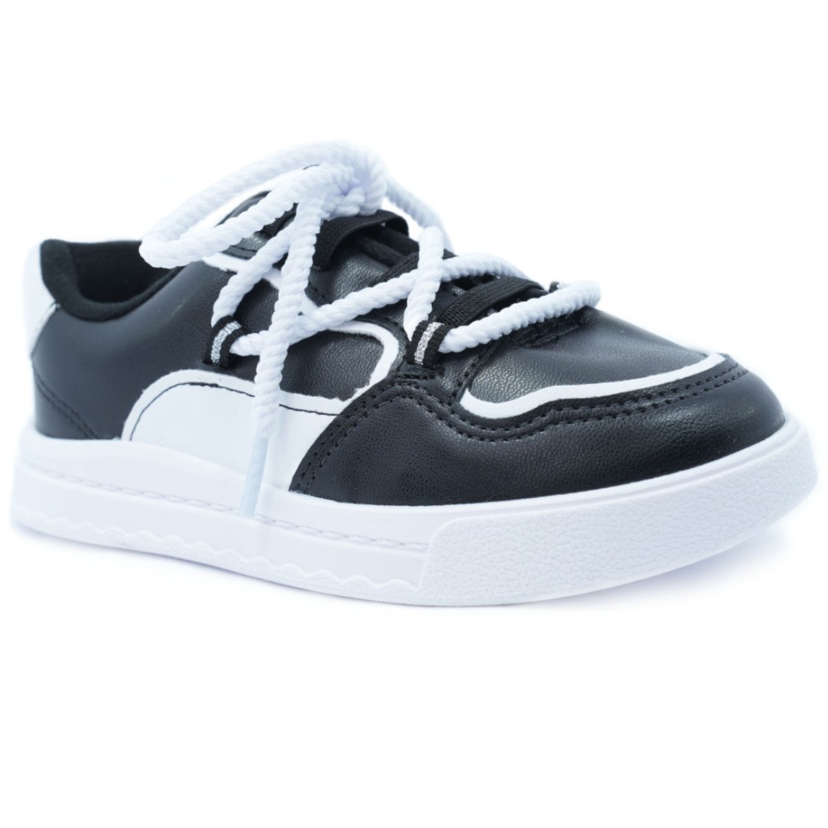 Tênis Infantil Molekinha Recortes Menina - Preto e Branco Preto/Branco 1