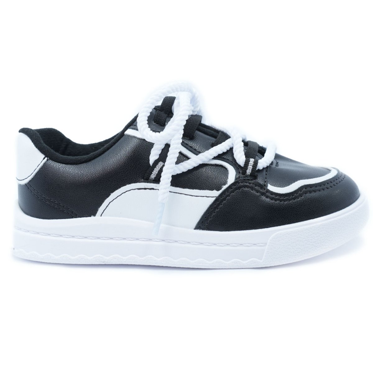 Tênis Infantil Molekinha Recortes Menina - Preto e Branco Preto/Branco 2