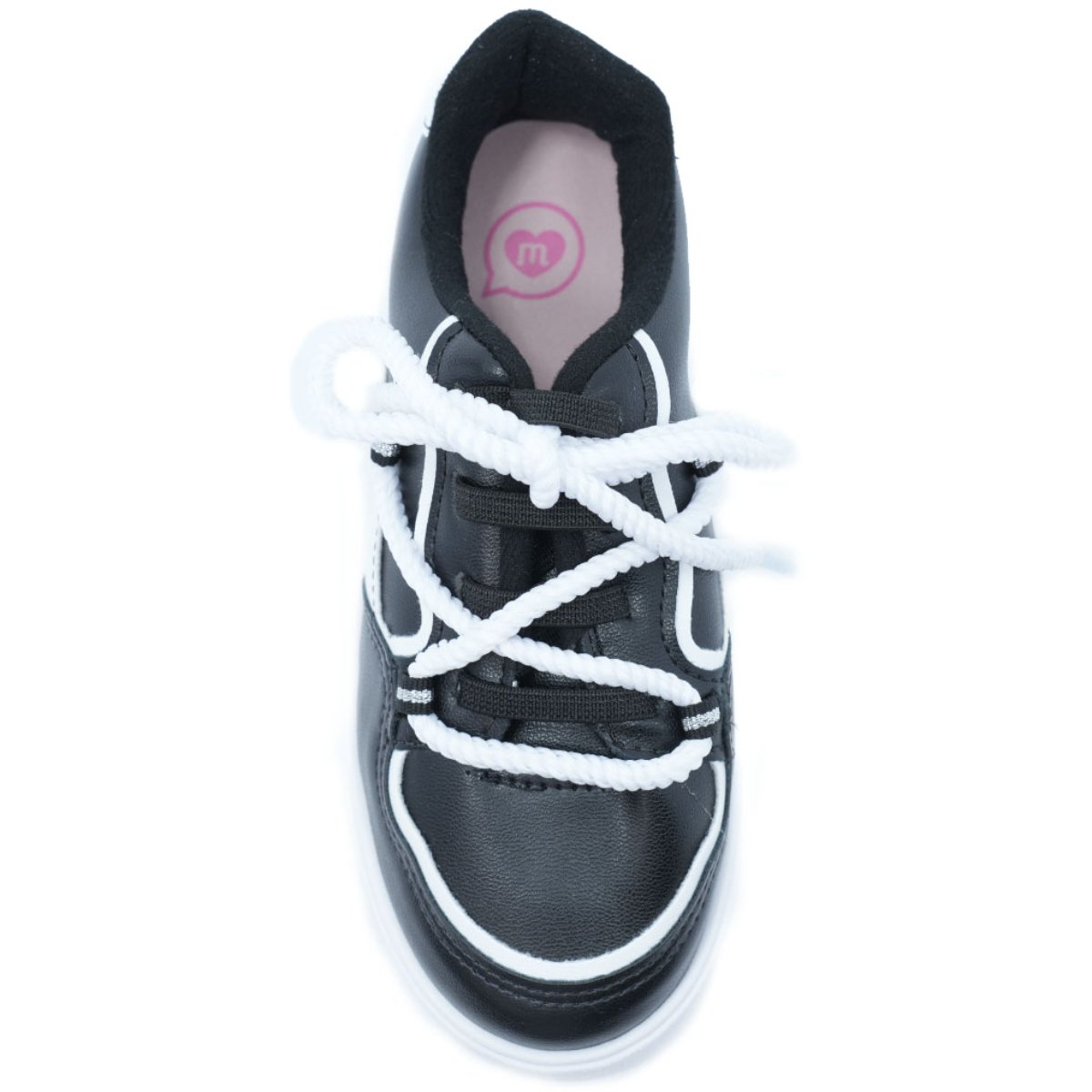 Tênis Infantil Molekinha Recortes Menina - Preto e Branco Preto/Branco 3