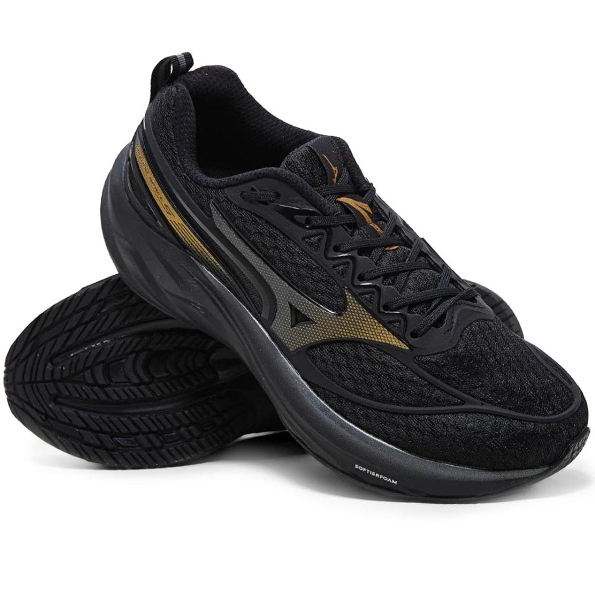 Tênis Mizuno Space 5 Masculino - Preto Preto 2