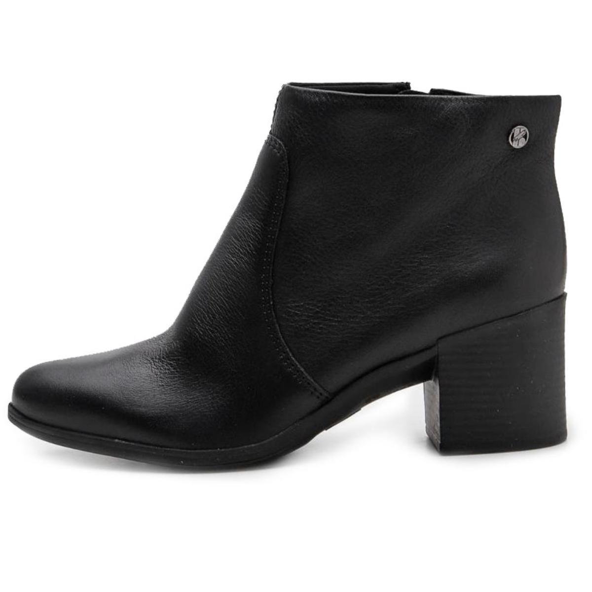 Bota Coturno Couro Bottero Burnish Feminina - Preto Preto 2