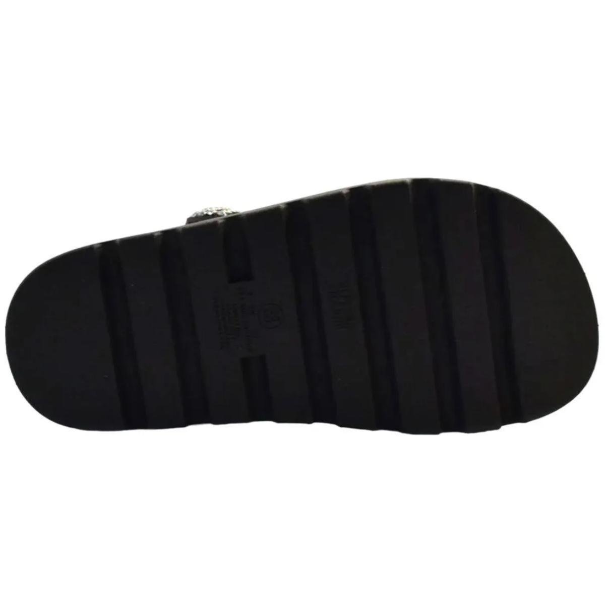 Rasteira Vizzano Flatform Tira Strass Feminia - Preto e Prata Preto 4