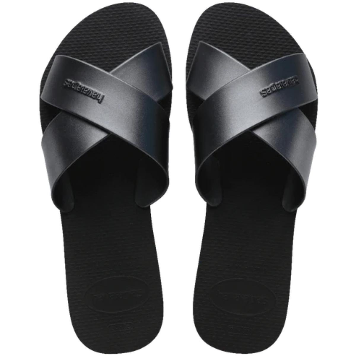 Rasteira Havaianas Aqua Metálica Feminina - Preto Preto 1