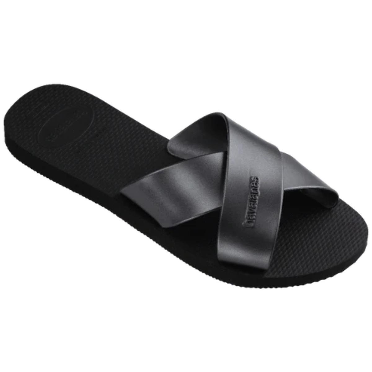Rasteira Havaianas Aqua Metálica Feminina - Preto Preto 3