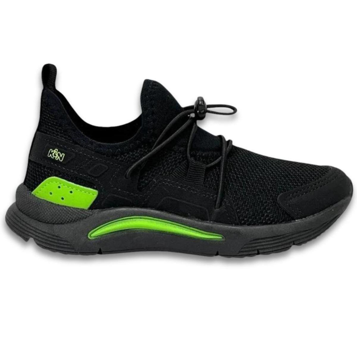 Tênis Infantil Klin New Sport Kids Menino - Preto e Verde Preto 2