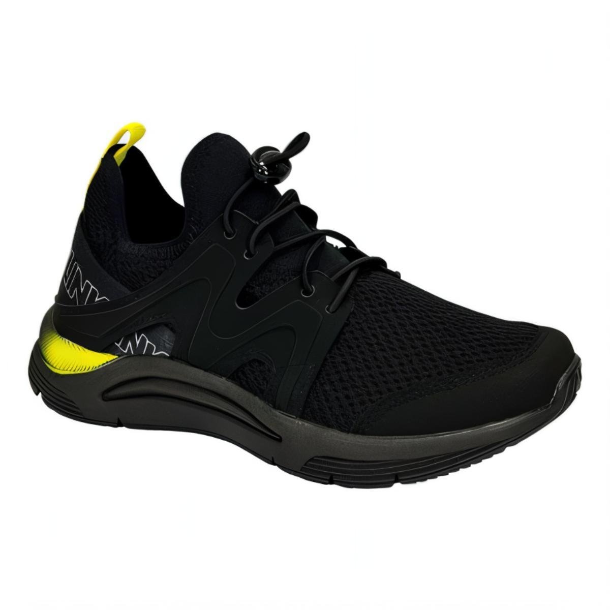 Tênis Infantil Klin New Sport Menino Preto e Amarelo Preto