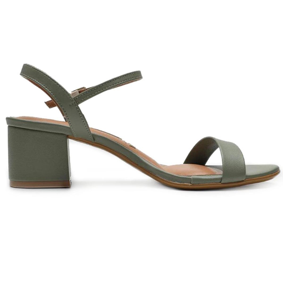 Sandália Vizzano Salto Médio Feminina - Verde Oliva Verde 4