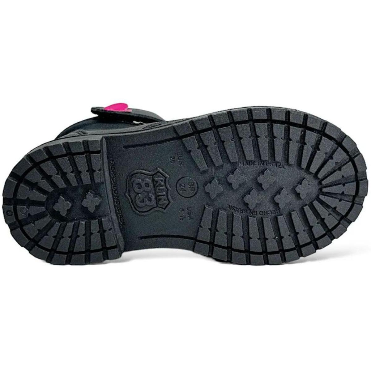 Bota Infantil Klin Rock Mini Menina - Preto e Rosa Preto/Rosa 5