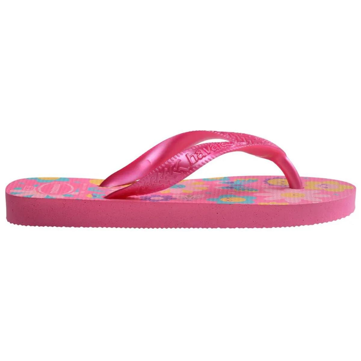 Chinelo Infantil Havaianas Flores Kids - Rosa Rosa 3