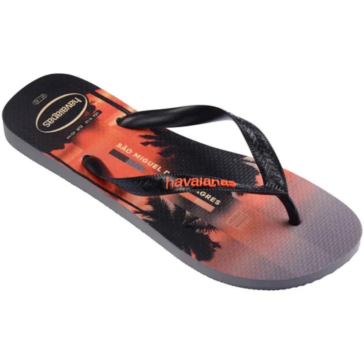 Chinelo Havaianas Top Surfer Masculino - Preto e Laranja Preto/Laranja 2