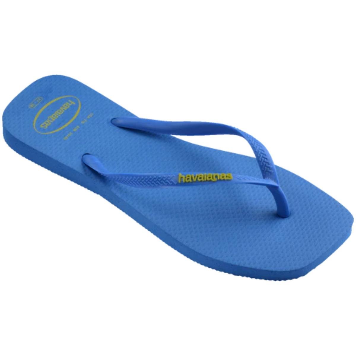 Chinelo Havaianas Slim Square Logo Pop Up Feminino - Azul Escuro Azul Escuro 2
