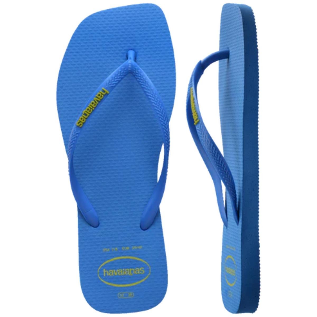 Chinelo Havaianas Slim Square Logo Pop Up Feminino - Azul Escuro Azul Escuro 5
