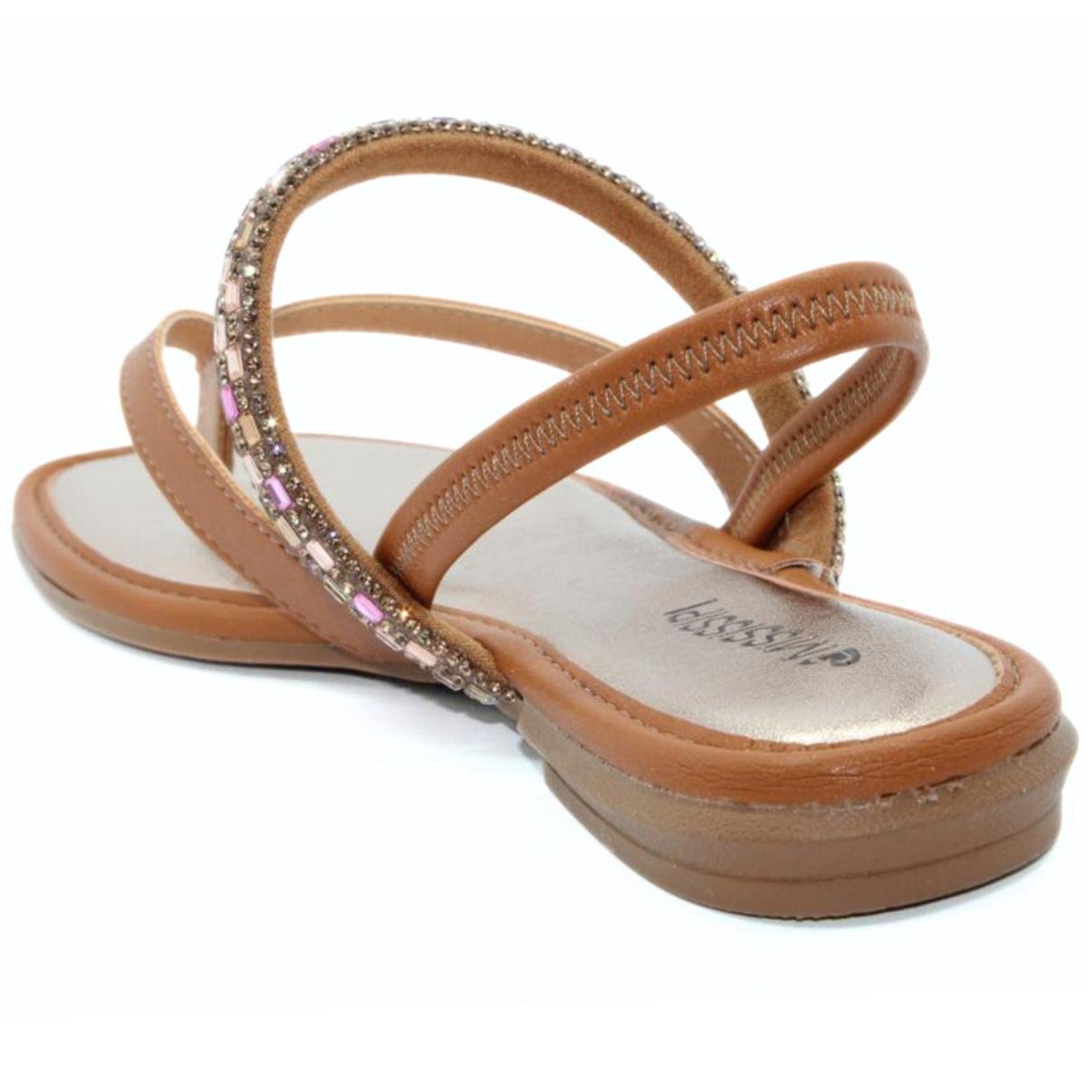 Sandália Mississipi Strass Feminino - Marrom Marrom 4