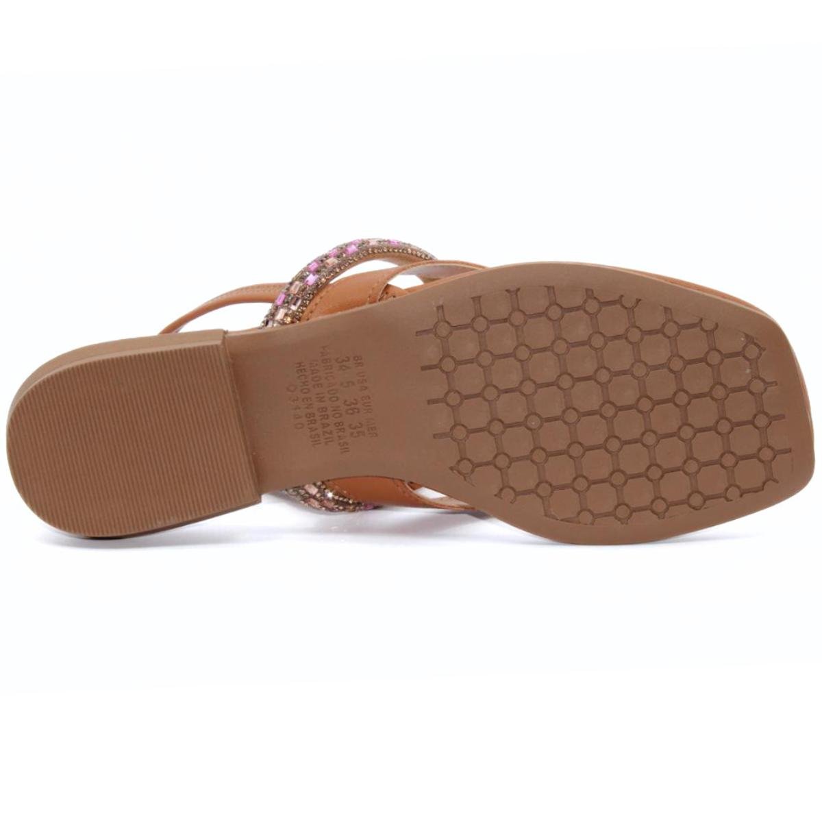 Sandália Mississipi Strass Feminino - Marrom Marrom 5
