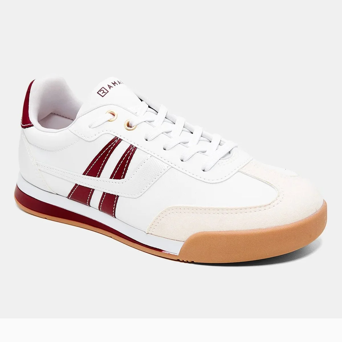 Tênis Ramarim Casual Feminino - Branco e Vinho Branco/Vinho 1