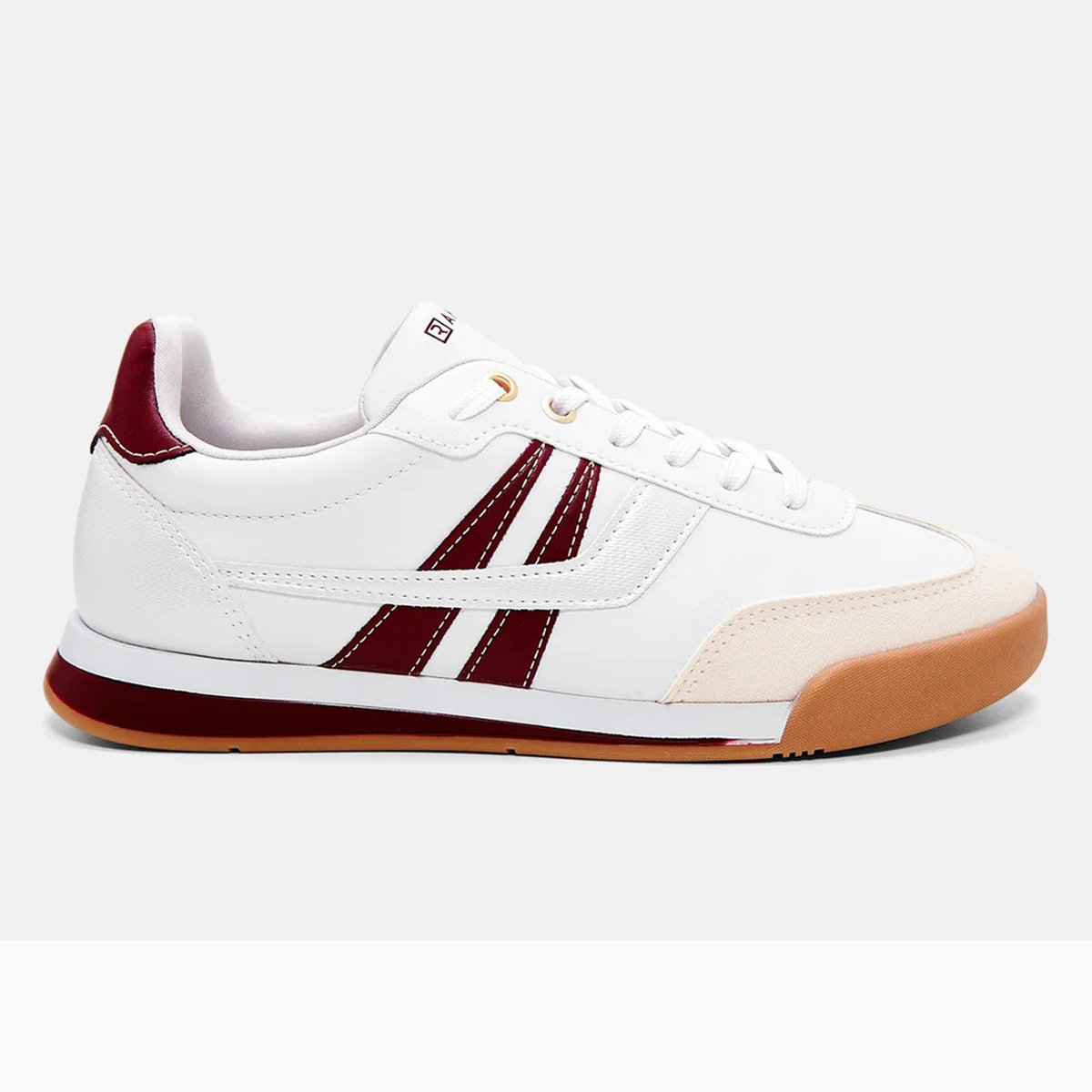 Tênis Ramarim Casual Feminino - Branco e Vinho Branco/Vinho 2