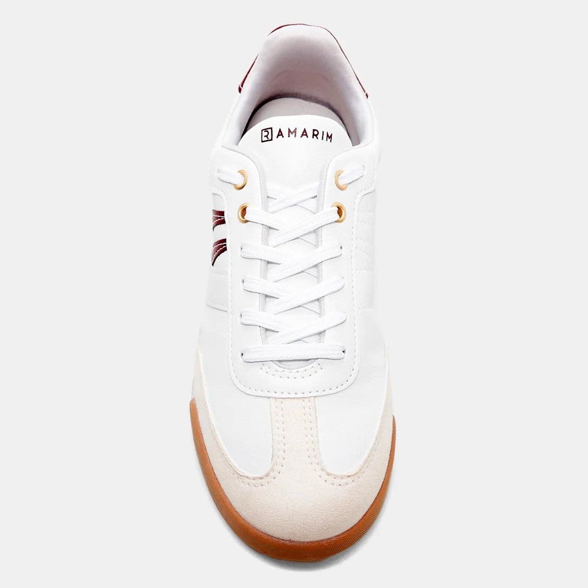 Tênis Ramarim Casual Feminino - Branco e Vinho Branco/Vinho 3