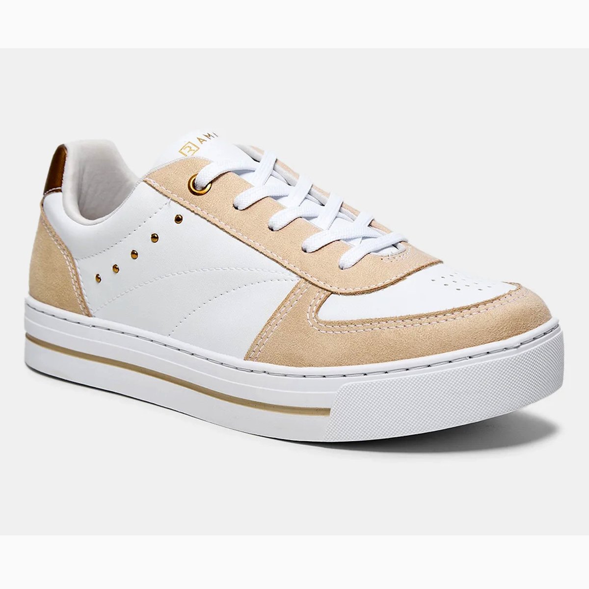 Tênis Ramarim Casual Feminino - Branco e Bege Branco/Bege 1