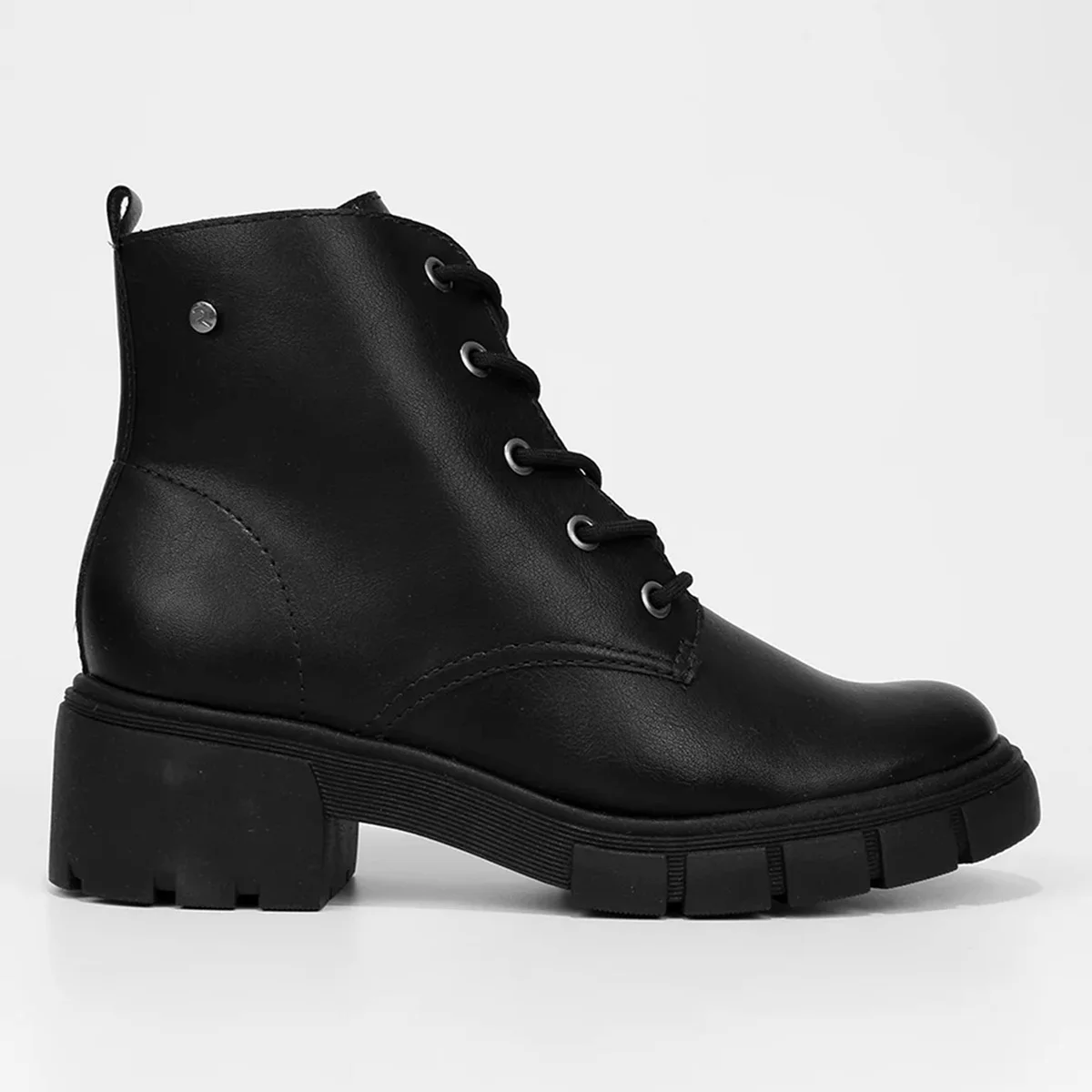 Bota Coturno Ramarim Tratorada Feminina Preto Preto