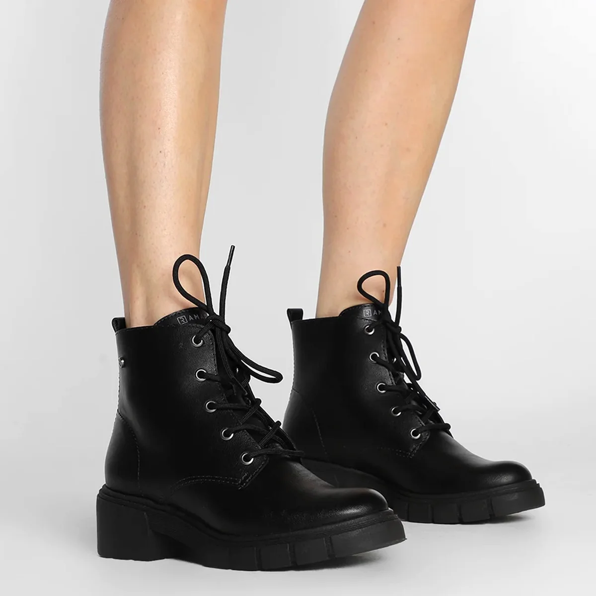 Bota Coturno Ramarim Tratorada Feminina Preto Preto