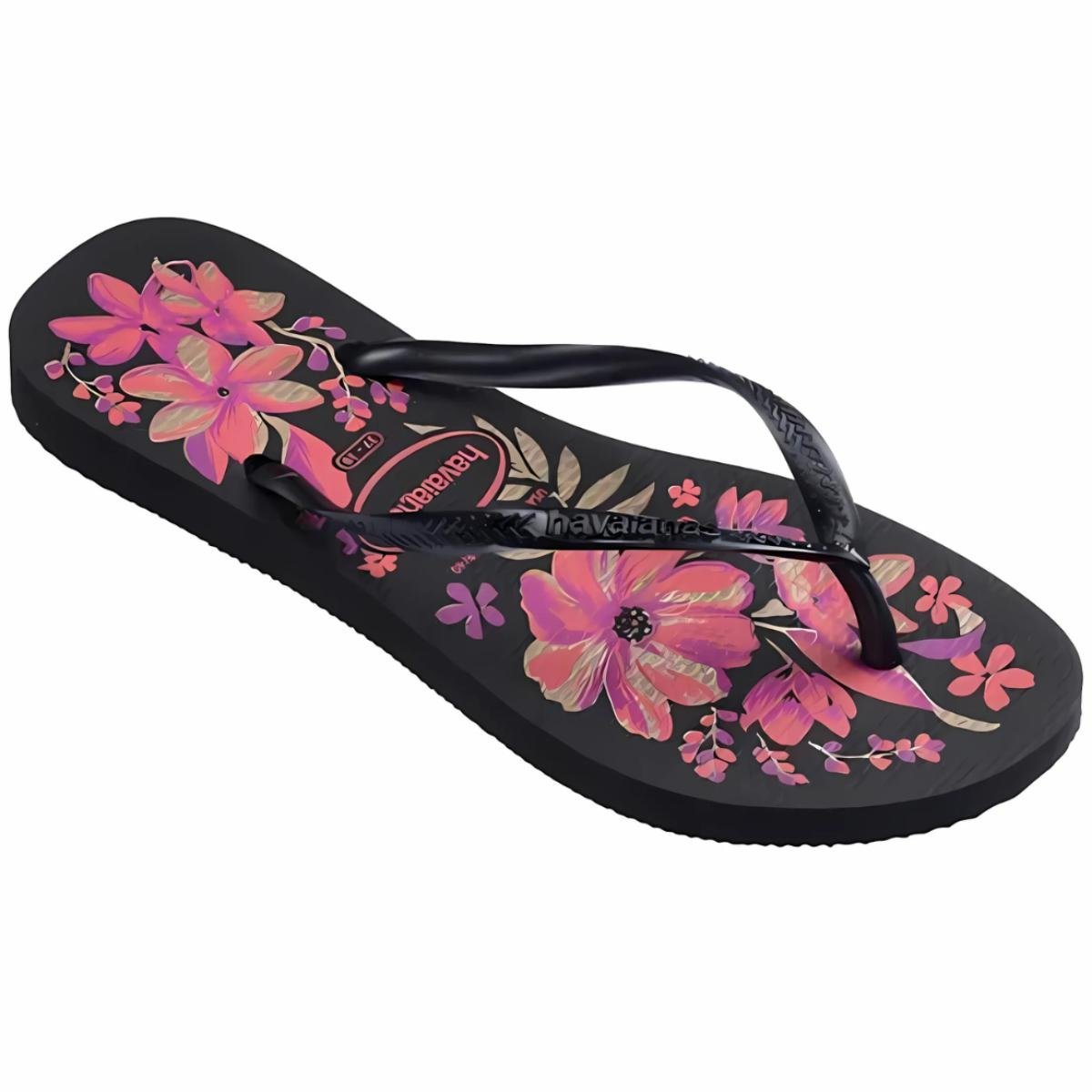 Chinelo Havaianas Slim Organic Feminino - Preto e Roxo Preto/Roxo 2