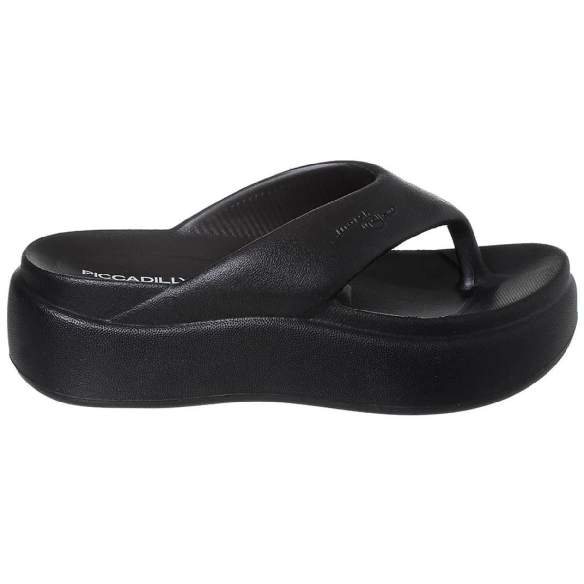Chinelo Piccadilly Plataforma Marshmallow Feminino - Preto Preto 2