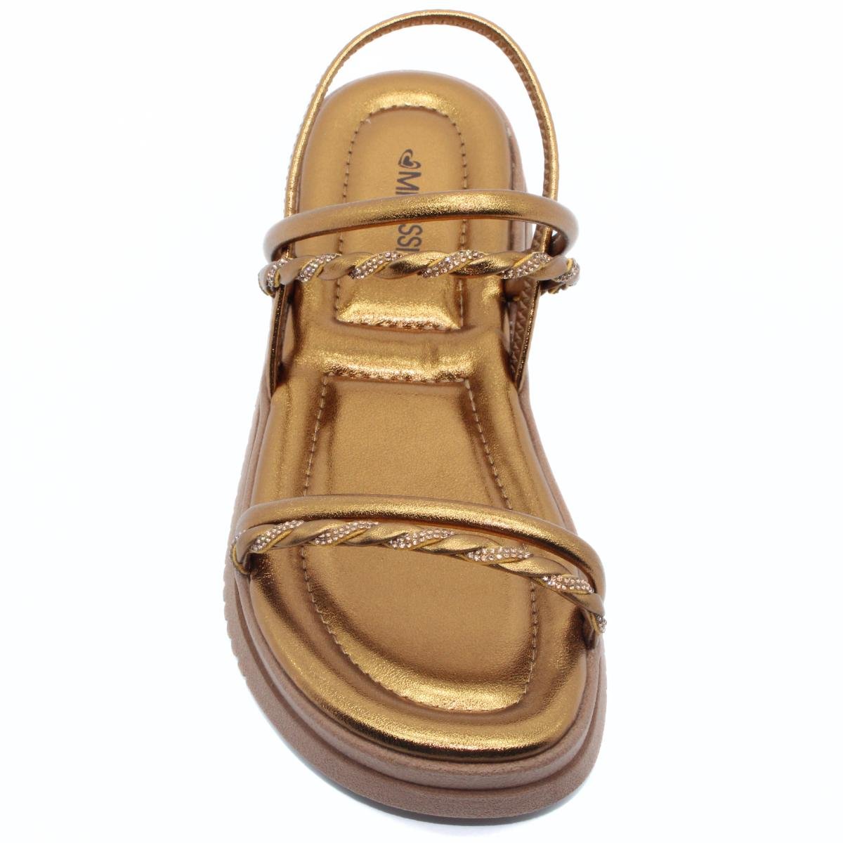 Sandália Mississipi Flatform Strass Feminino - Cobre Cobre 3