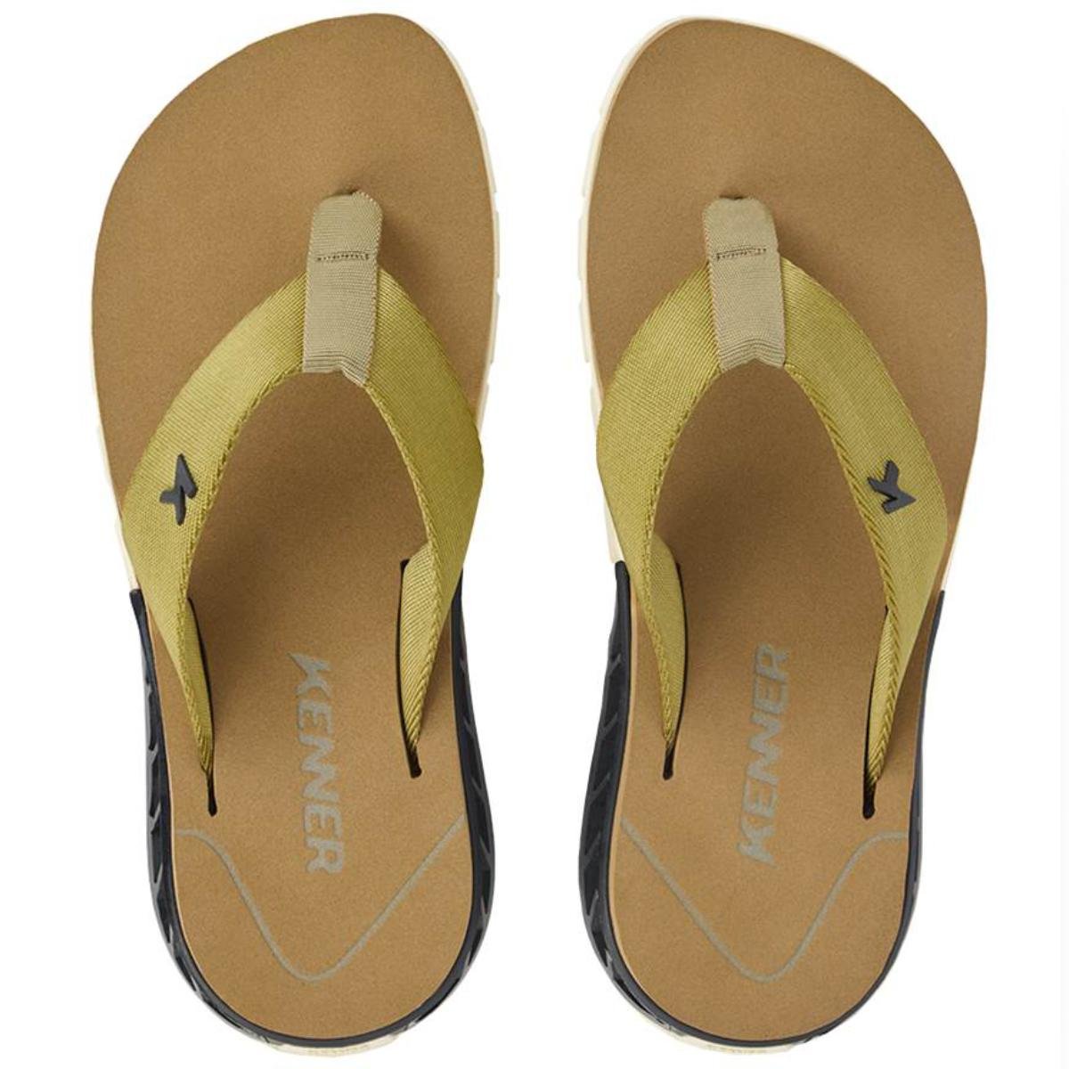 Chinelo Kenner Rakka U1 Masculino - Bege e Preto Bege/Preto 2