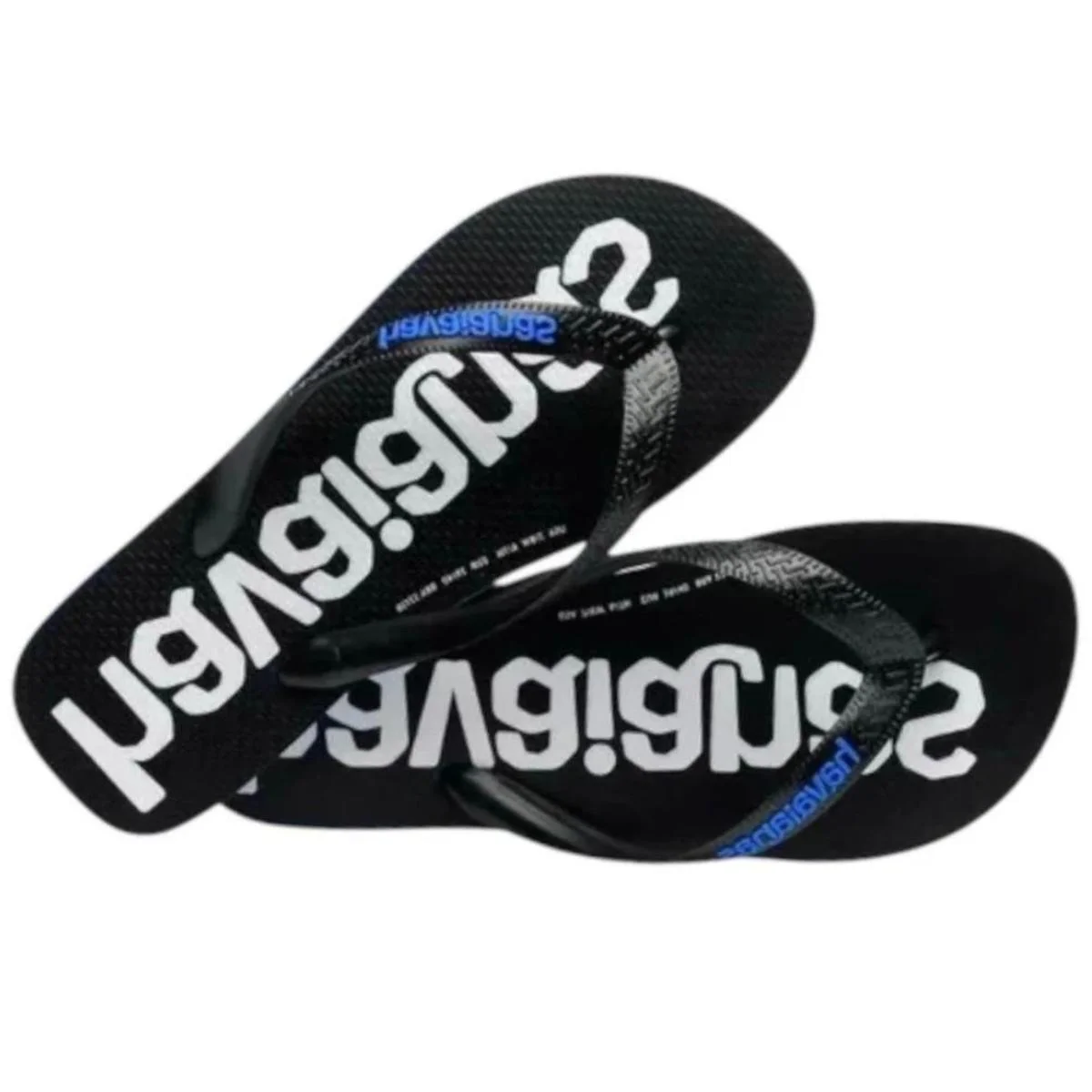 Chinelo Havaianas Top Logomania 2 - Preto e Azul Preto/Azul 2